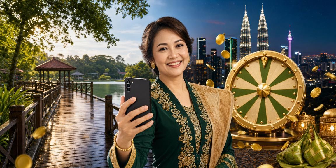 Suasana permainan kasino Malaysia sempena Hari Raya dengan pilihan permainan kad dan roulette